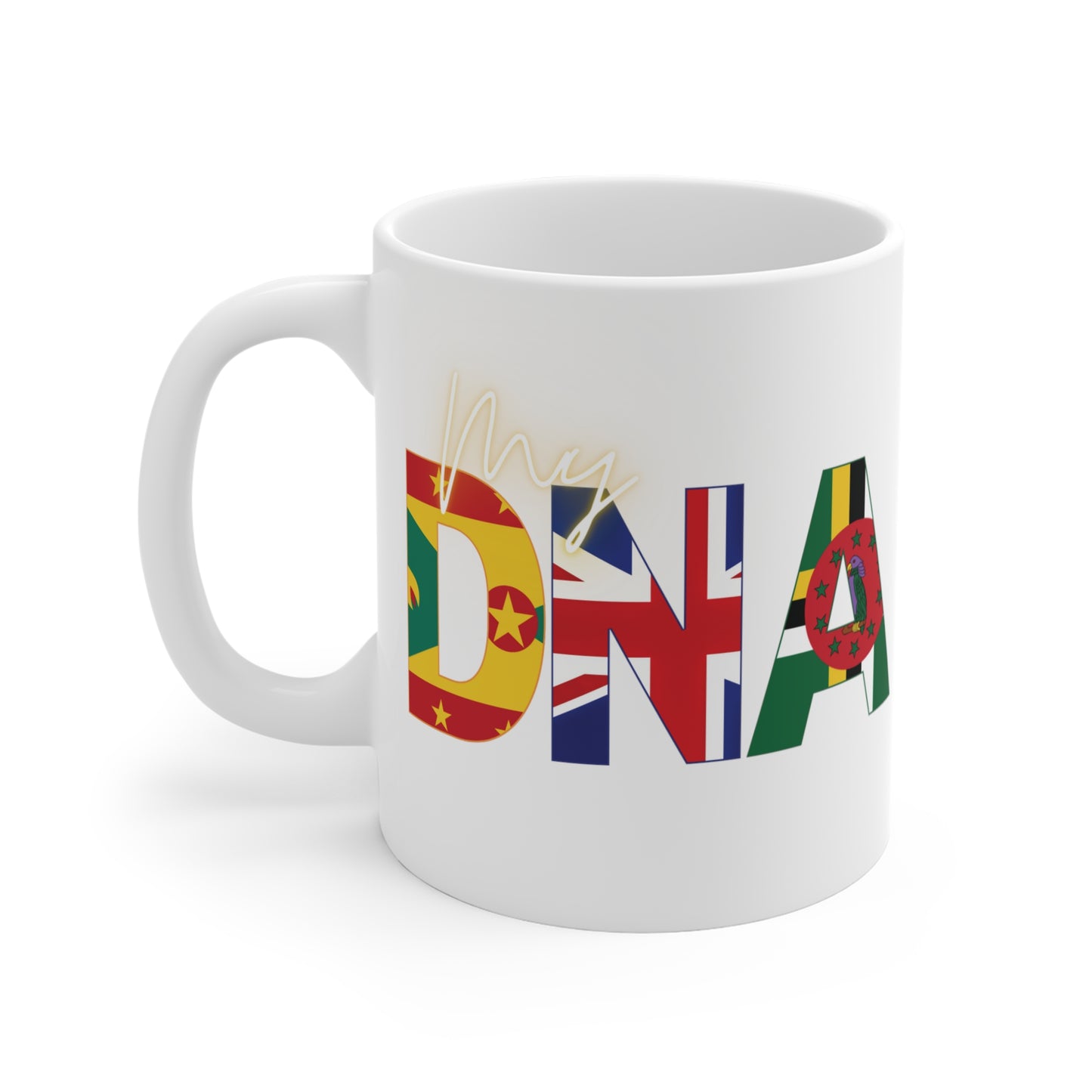 My DNA Mug 11oz (#M001) | Grenada, UK, Dominica (Mixed West Indian Heritage)