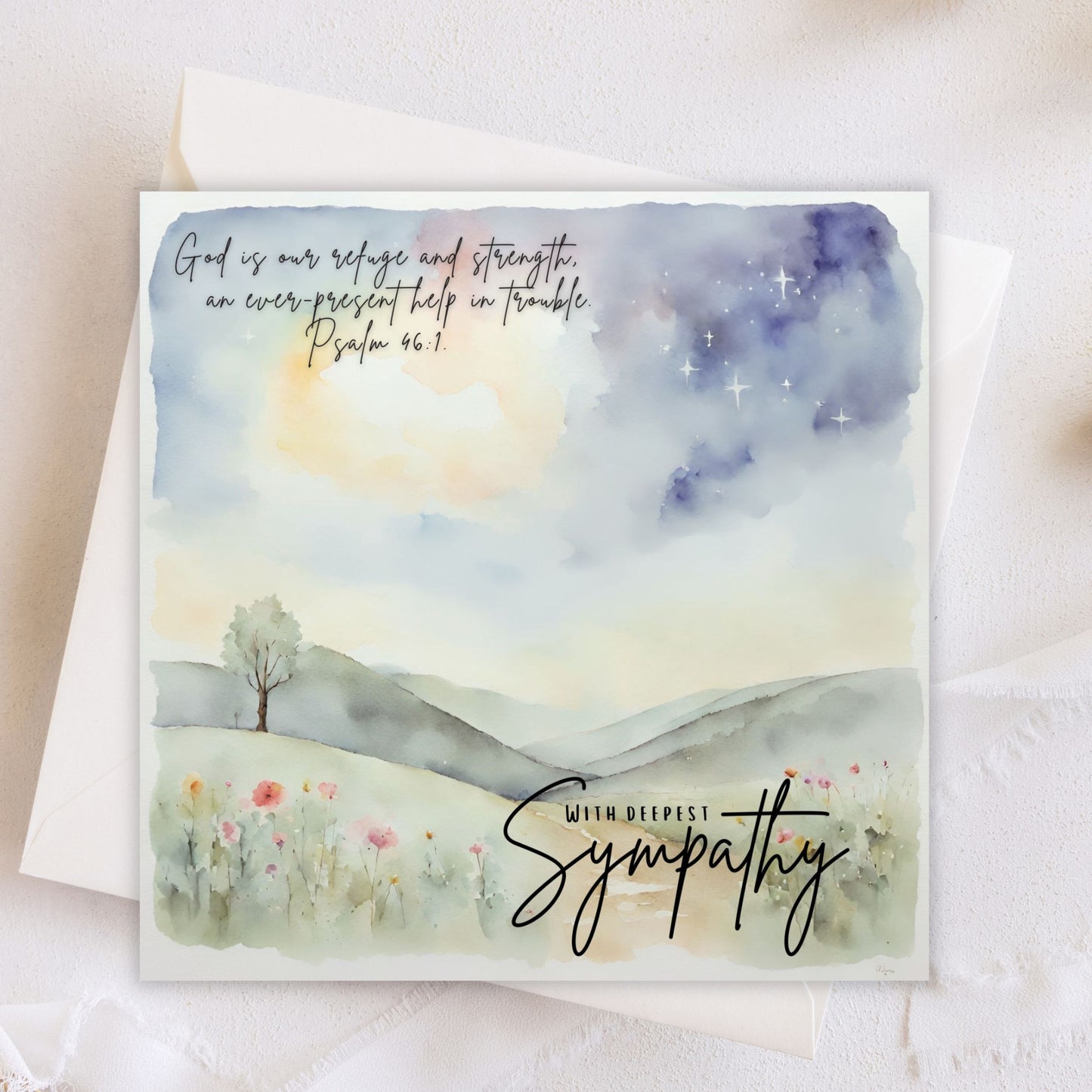 With Sympathy | Greeting Card (Blank Inside) #GC051 | Free UK Delivery