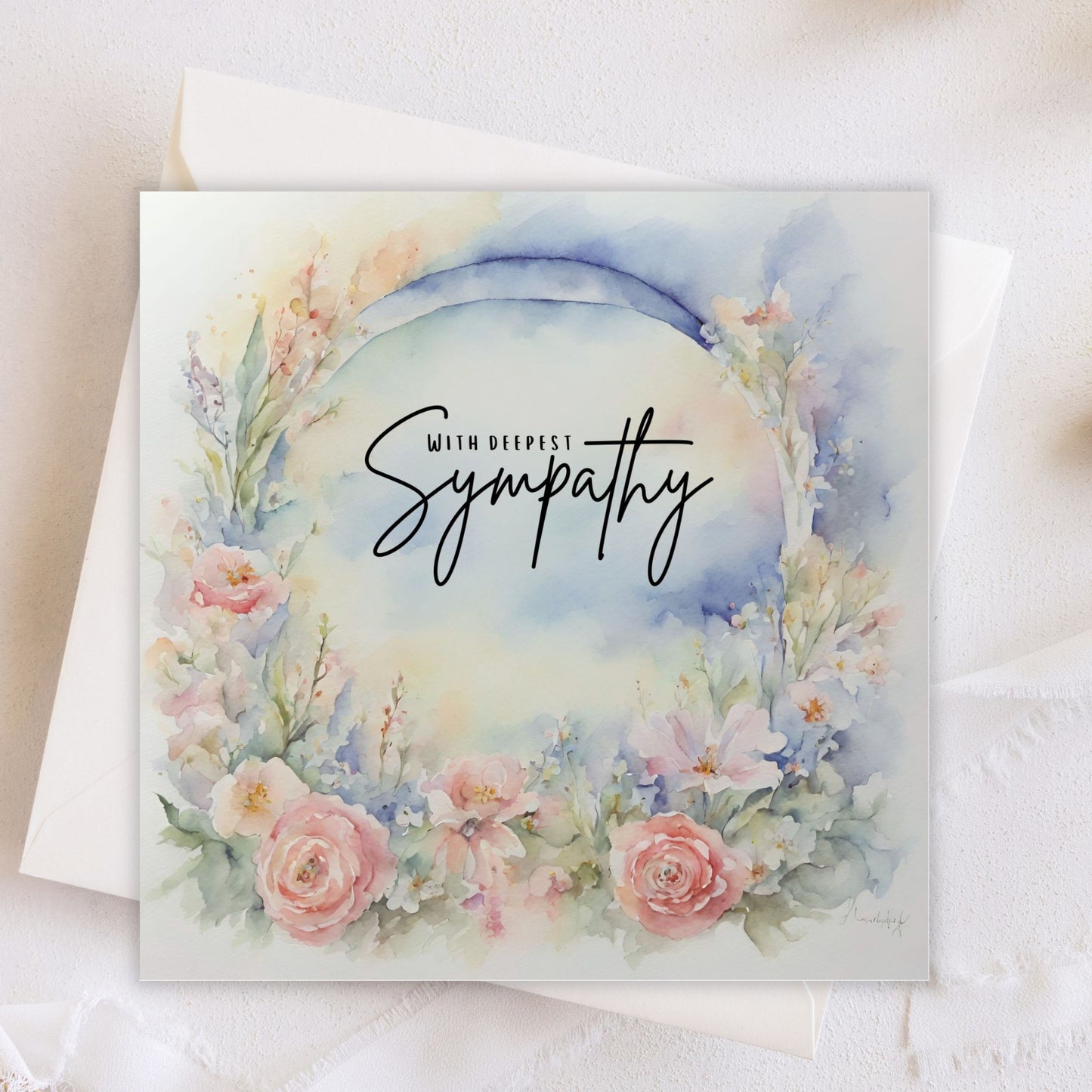 With Sympathy | Greeting Card (Blank Inside) #GC052 | Free UK Delivery