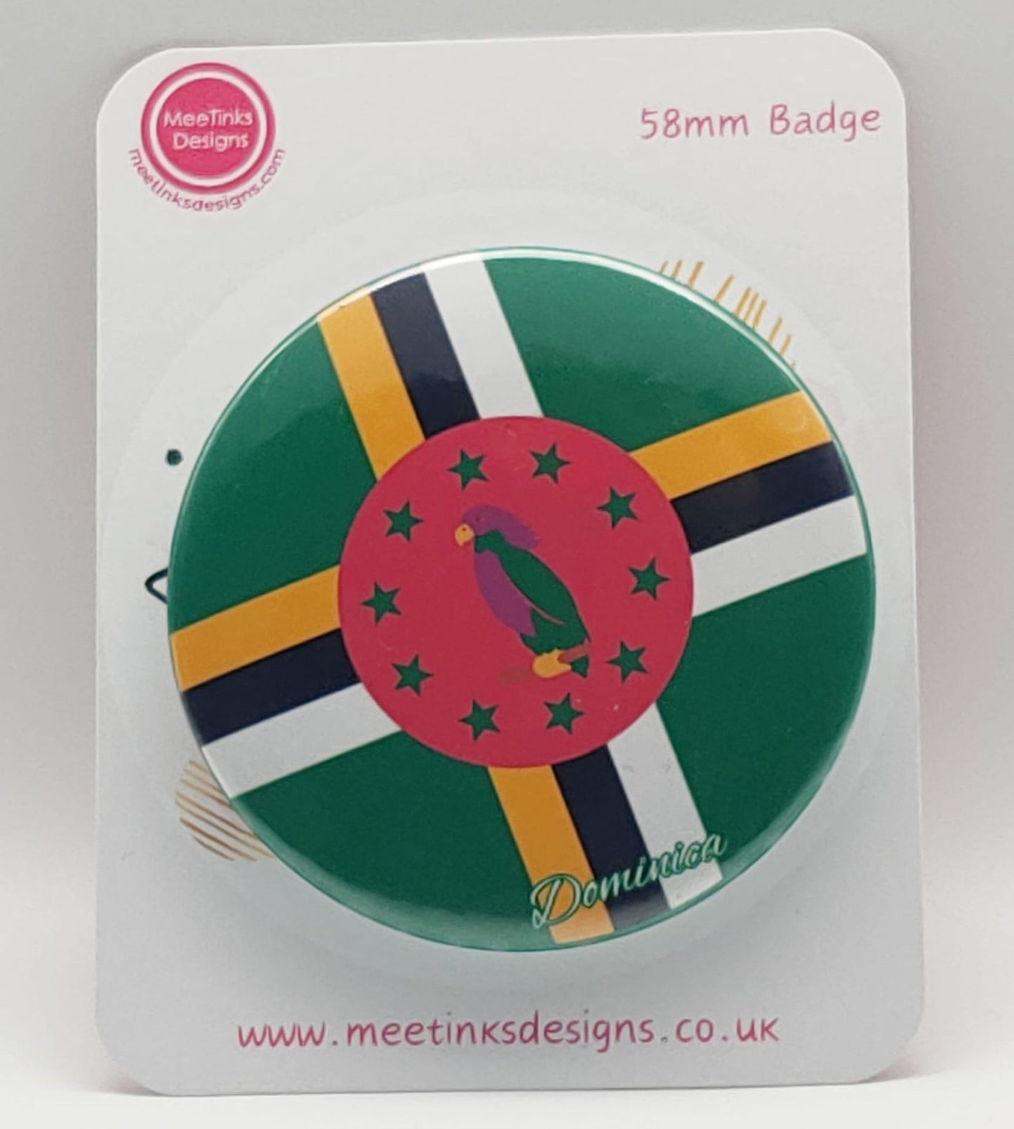 Heritage Pin Button Badge (58mm) #B002 | Dominica
