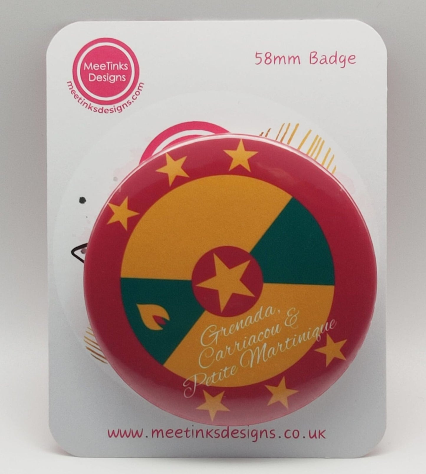 Heritage Pin Button Badge (58mm) #B001 | Grenada