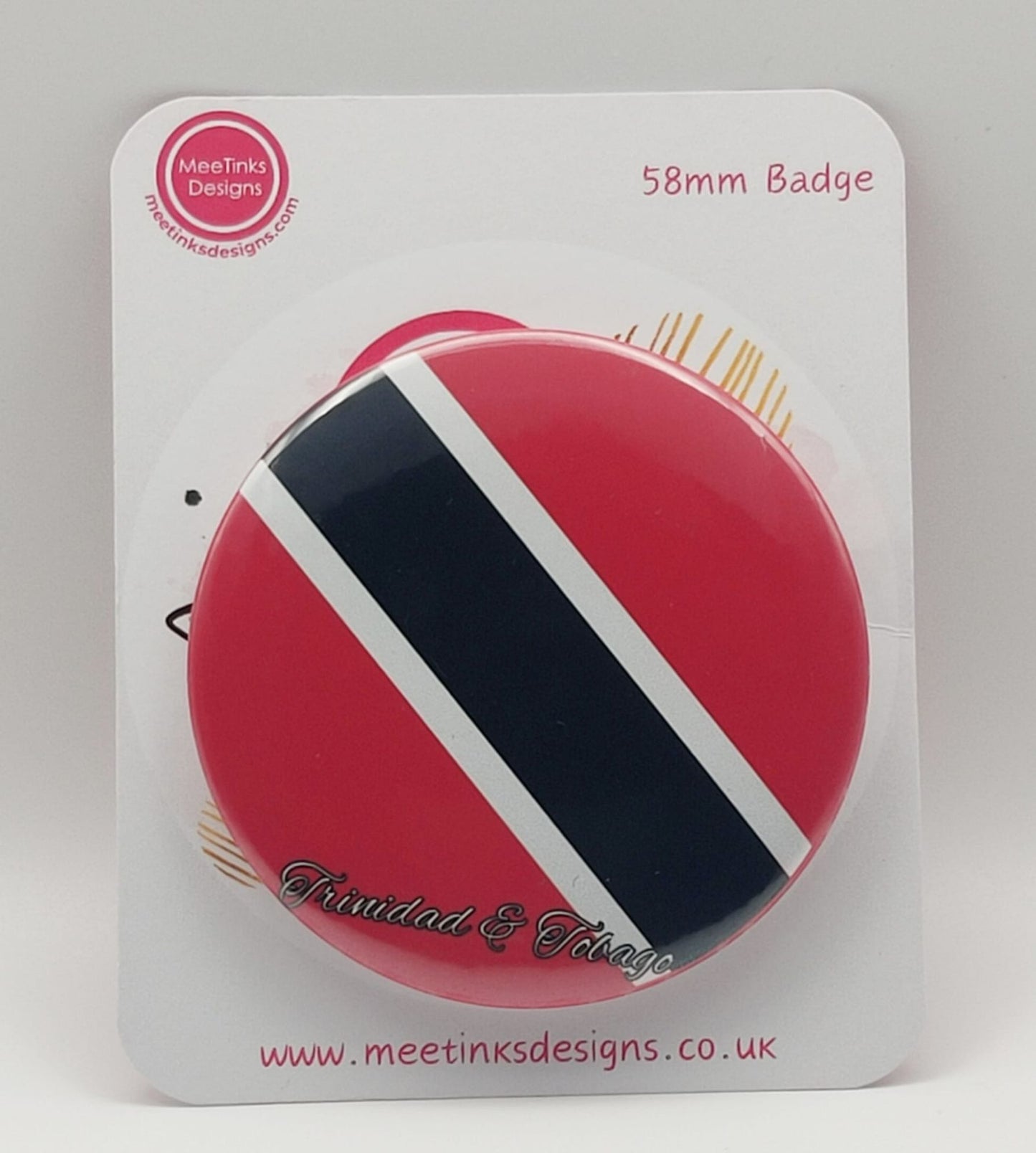 Heritage Pin Button Badge (58mm) #B005 | Trinidad & Tobago
